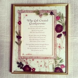 Framed Poem Why God Created Grandparents J Morse